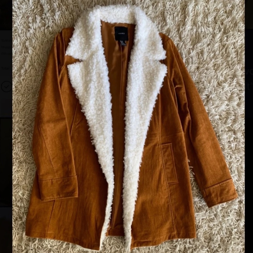 Forever 21 Faux Suede and Fur Coat